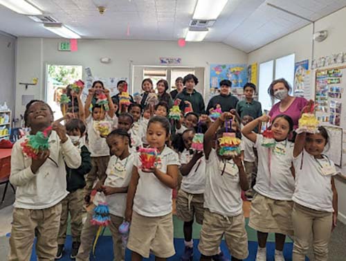 Hispanic Heritage Month - students showing creations