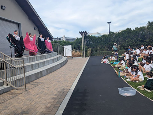 Hispanic Heritage Month dancers, outdoor presentation