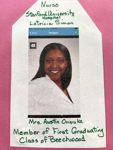 Stanford University Hospital nurse, Latricia Simon, member of first graduating class of Beechwood.
