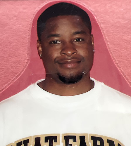 Young man in white sweat shirt