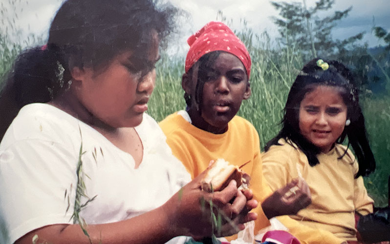 Three girls on a nature outing